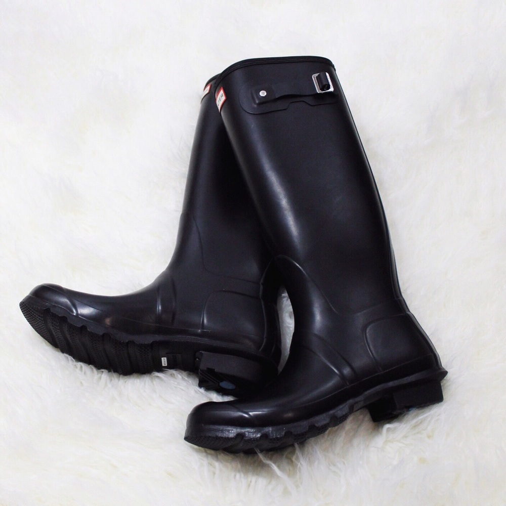 New Hunter Boots Women’s Black Tall Matte Original - Picture 2 of 8